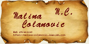 Malina Čolanović vizit kartica